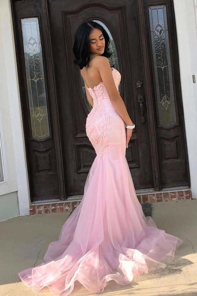 Pink Sleeveless Mermaid Dress For Bridesmaids, Lace Mermaid Hem Gown For Prom Season, Lace Gown With Mermaid Hem For Prom, Lace Gown With Mermaid Hem For Prom Season, Sleeveless Tulle Mermaid Dress For Wedding, Fitted Tulle Gown With Lace Patchwork, Lace Mermaid Dress For Prom, Prom Season Lace Mermaid Dress, Prom Season Lace Mermaid Dress With Sweep Train