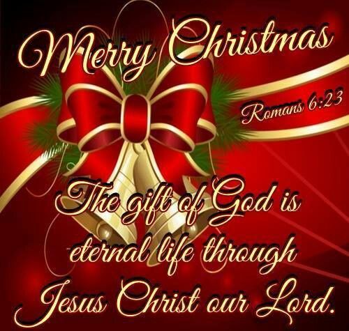 a christmas card with the words, merry christmas romans 6 - 3 and an image of a