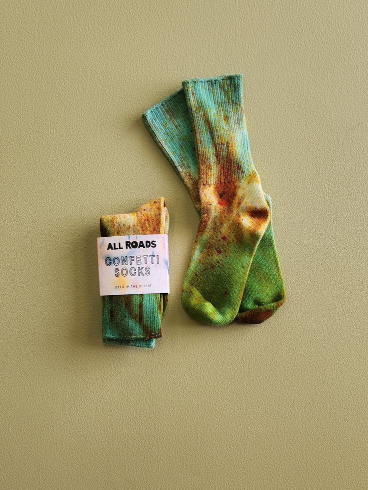 green tie dyed socks Dyed Socks, Cold Deserts, High Desert, The High, Tumble Dryer, Confetti, Socks, Dye, Spandex