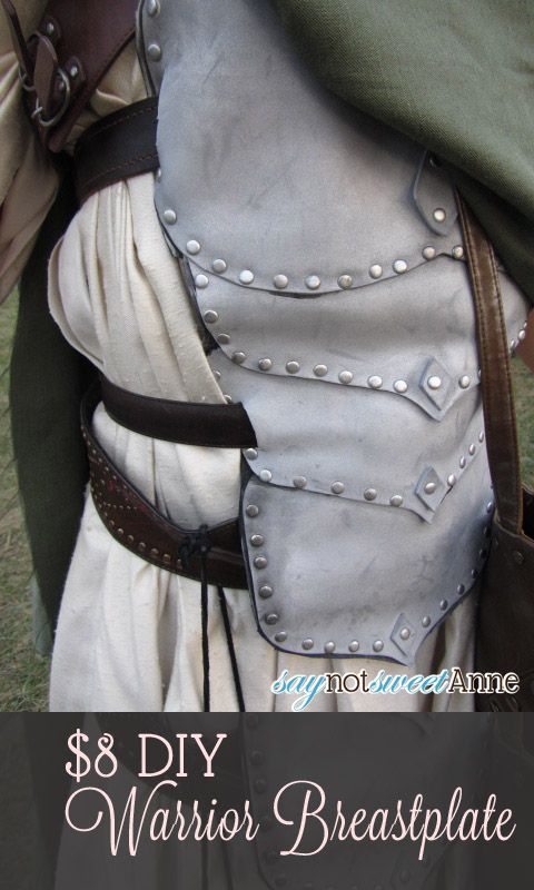 an image of a man in armor with the words $ 8 diy warrior breastplate