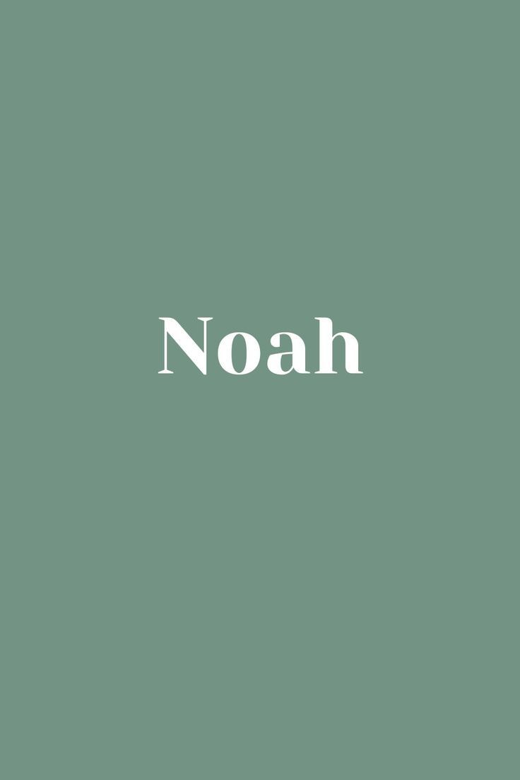 the word noah written in white on a green background