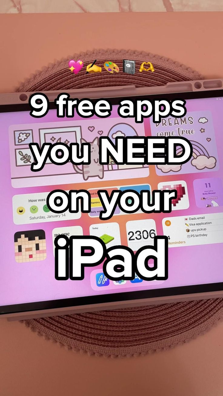 an ipad with the text 9 free jlprink you need on your ipad