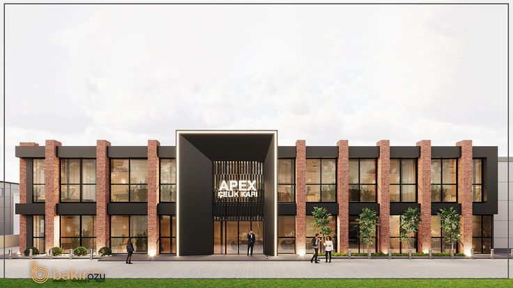 an artist's rendering of the entrance to apex cellar bar and grill, which is located in front of a brick building