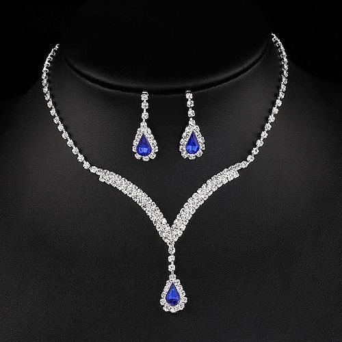 Gender:Women's; Gemstone:Rhinestone; What's in the box:Earrings,1 Necklace; Gemstone Color:Red,Blue,Black,Clear; Quantity:2pcs; Theme:Precious; Shape:irregular; Style:Stylish,Personalized,Sweet,Artistic; Jewelry Type:Bridal Jewelry Sets; Occasion:Wedding Guest,Promise,Festival,Special Occasion,Wedding,Street,Carnival; Material:Alloy; Design:Classic; Front page:WE; Shipping Weight:0.1; Package Dimensions:15.07.01.0; Listing Date:12/01/2022 Prom Jewellery, Crystal Wedding Necklace, Jewelry For Wedding, Royal Blue Prom, Crystal Bridal Jewelry Sets, Bridal Jewelry Sets Brides, Bride Jewelry Set, Bride Necklace, Romantic Jewellery