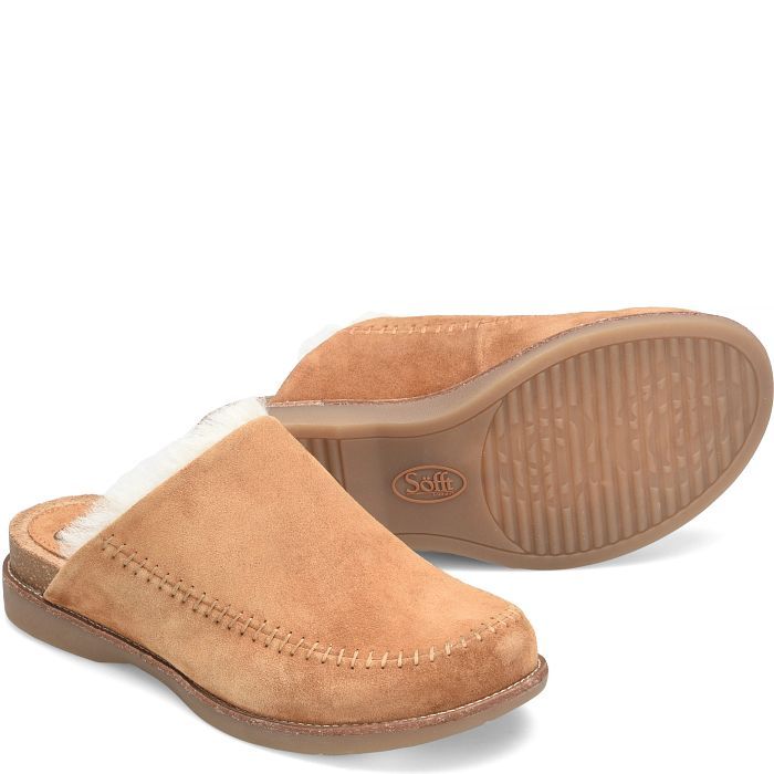 Bellflower | Sofft Shoe Casual Shearling Slip-on Mules, Winter Suede Clogs With Rubber Sole, Comfortable Suede Slippers For Outdoor, Casual Sheepskin Slip-on Clogs, Comfortable Shearling Clogs With Rubber Sole, Casual Closed Toe Shearling Slippers, Casual Shearling Closed Toe Slippers, Winter Clogs With Suede Lining And Comfortable Style, Winter Comfortable Clogs With Suede Lining