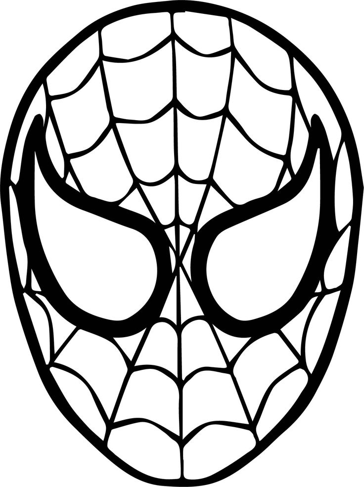 the face of spider man is drawn in black and white, with lines on it