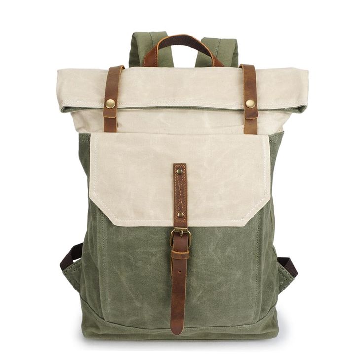 Vintage Backpack – Classic Canvas Bag with Timeless Style for Everyday Use - Leather Purse Backpack Waxed Canvas Leather Backpack, Leather Travel Backpack, Wax Canvas, Waxed Canvas Backpack, Canvas Travel Bag, Canvas Rucksack, Shoulder Bags For School, Travel Rucksack, Hiking Bag