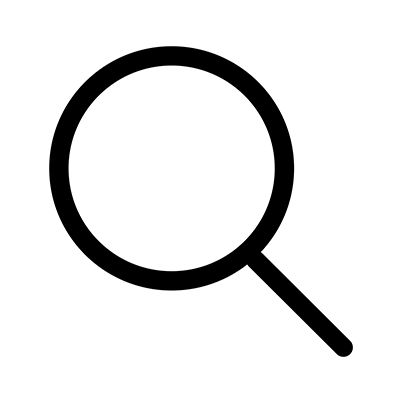 a magnifying glass on a white background with the word'search'below it