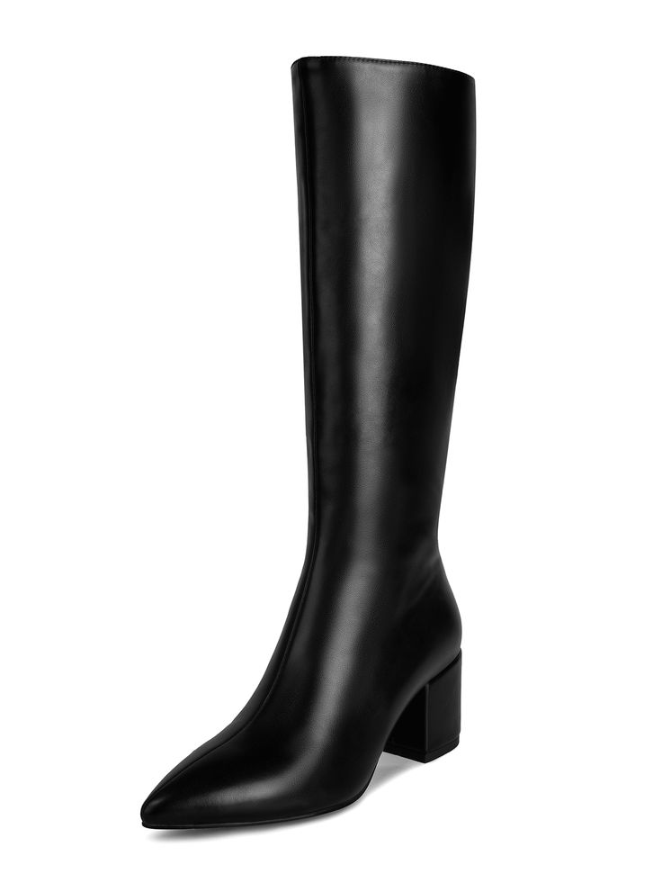 Rubber sole
[Size] 6.5cm/2.56in. The low heel ankle booties can extend the wearing time and provide comfort and support.
[Design] Women's knee high boots are designed with classics to have a look of glamour that demands attention.
[Occasion] Wear the pointed-toe tall boots anywhere, dates, weddings, music festivals, night-club, theme parties, daily life and more.WETKISS PU Low Chunky Pointed Toe Knee-High Boots For Women With Side Zippers For Wedding Party Date Dress Black         Women Shoes, s Dress Black Women, Women's Knee High Boots, Date Dress, Date Dresses, Support Design, Theme Parties, Boots Women Fashion, Womens Knee High Boots, Music Festivals