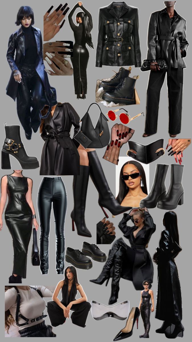 Dark femme fatale mood board Dark Feminine Club Outfits, Mob Wife Jewelry Aesthetic, Dark Famine Aesthetic, Feme Fatal Outfits, Dark Femme Fatale Outfits, Vampire Fashion Modern, Female Fatale Aesthetic Outfits, Dark Feminine Style Outfits, Femme Fatale Casual Outfits