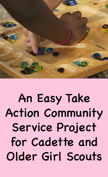 an easy take action community service project for cadete and older girl scouts