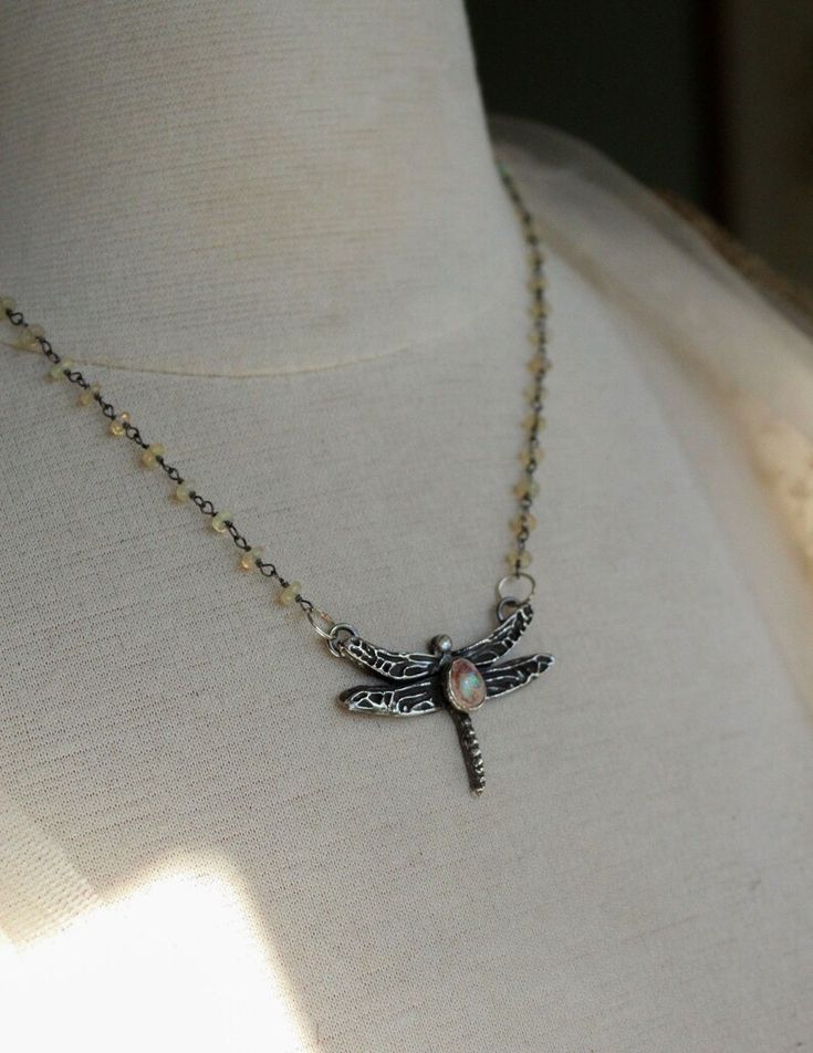 Cantera Opal Dragonfly Necklace cantina Necklace - Etsy Elegant Adjustable Dragonfly Jewelry, Elegant Adjustable Dragonfly Necklace, Elegant Dragonfly Jewelry For Jewelry Making, Bohemian Silver Dragonfly Necklace, Handmade Bohemian Dragonfly Necklace, Bohemian Handmade Dragonfly Necklace, Handmade Dragonfly Necklace For Gifting, Handmade Dragonfly Necklace For Gift, Necklace Opal