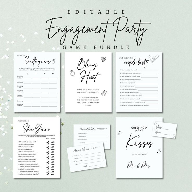 the elegant engagement party game bundle