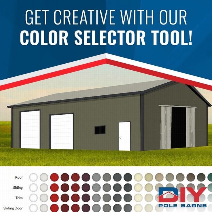 a garage with the words get creative with our color selector tool