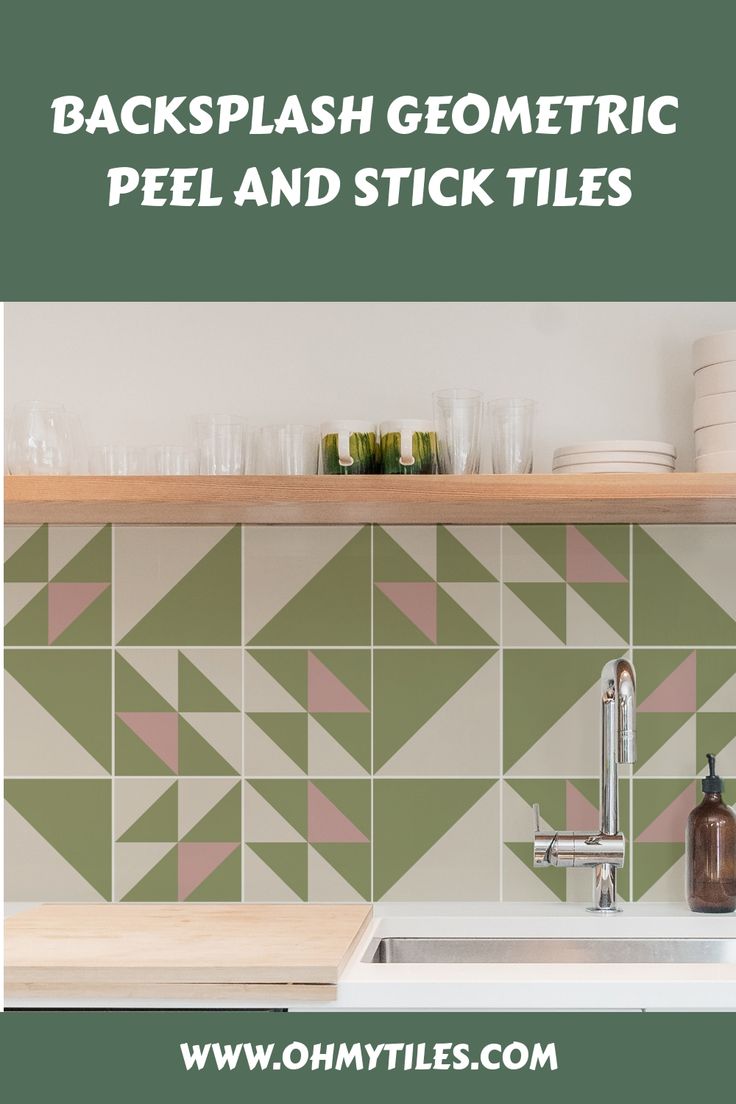 the backsplash geometric peel and stick tiles are great for kitchen countertops or walls