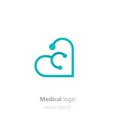 the medical logo is blue and has a heart on it, as well as an arrow