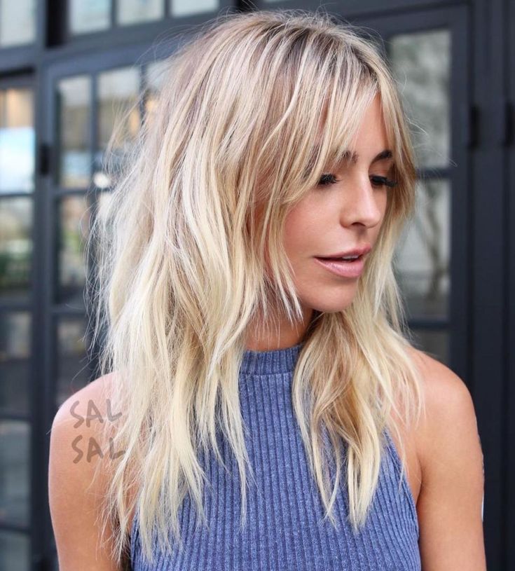 Long Blonde Shag Haircut Long Choppy Hair, Haircut Edgy, Long Shag Hairstyles, Bangs Haircut, Ideas Haircut, Long Shag Haircut, Choppy Hair, Shag Hairstyles, Hair 2018