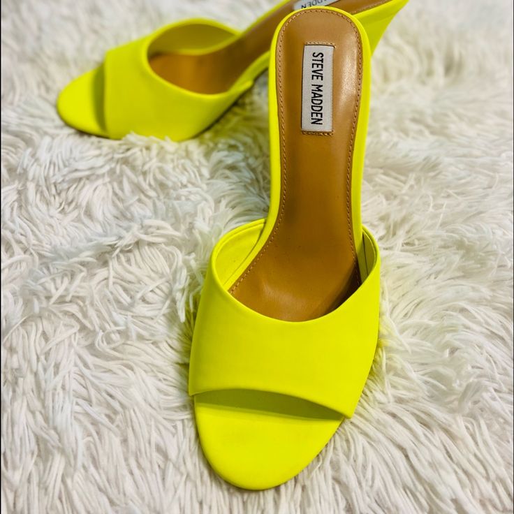 Reposhing This Item I Purchased From @Susetteholder. Loved It, But They Were A Little Too Snug On My Foot. Never Worn, Just Tried On In The House On Carpet. Questions? Leave A Comment Below! Yellow Sandals With 4-inch Heel For Summer, Yellow Pointed Toe Sandals For Summer, Yellow Sandals With Padded Block Heel, Yellow Block Heel Sandals With Padded Heel, Yellow Pointed Toe Sandals For Spring, Trendy Yellow Heels With Heel Strap, Yellow Heels With 4-inch Heel For Spring, Spring Yellow Heels With 4-inch Heel, Spring Yellow Pointed Toe Sandals