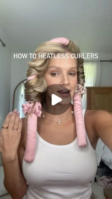 The Effortless Shop on Instagram: "Detailed video on how to wrap heatless curlers! Get perfect curls every time!! * * #heatless #heatlesscurls #heatlesscurlers #curls #overnightcurls #hair #overnight #easy #hairstyle #hairtutorial #hairstyle #hairtok #haircare #hairstyle #hair #soft #beauty #curlyhair #straighthair #wavyhair #waves #heatlesshair #heatlesshairstyles #heatlesswaves #heatlessblowout #hairtutorial #hairtransformation #bestie #justgirlythings" Heatless Curls Overnight Kitsch, Curl Without Heat Overnight, Hair Curl Heatless, Heatless Curls With Curtain Bangs, How To Put On Heatless Curls, Step By Step Heatless Curls, How To Get Perfect Heatless Curls, Using Heatless Curlers, Unheated Curls