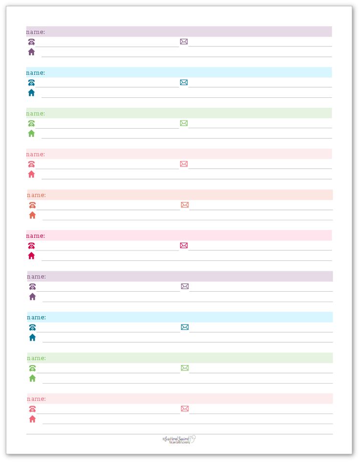 the printable daily planner is shown in pink, green and blue