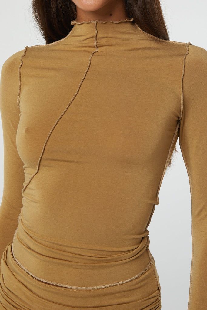 Chic Fitted Top With Thumbholes, Chic Fitted Tops With Thumbholes, Asymmetrical Neckline Stretch Tops, Fitted Viscose Tops For Layering, Chic Tops With Thumbholes And Minimal Stretch, Fitted Top With Asymmetrical Neckline For Workwear, Asymmetrical Solid Stretch Top, Versatile Stretch Top With Asymmetrical Neckline, Versatile Stretch Tops With Asymmetrical Neckline