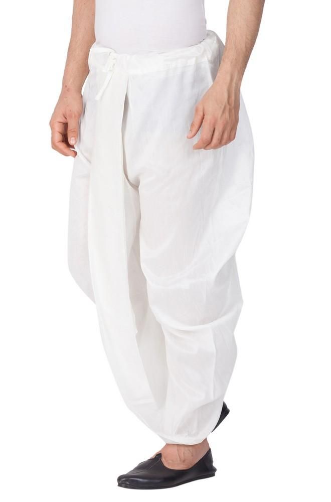 Vastramay brings to you this Stylish yet Comfortable Men White Men Cotton Art Silk Dhoti Pant. Adorn it for a perfect Classy and Trendy look. Pair it with a juti or a mojari for the Royal look. Product Features :  Top Color: White Bottom Color: White Top Fabric: Cotton Art Silk Bottom Fabric: Cotton Art Silk Blend Product Type: Dhoti Pant Fabric Purity: Blended Weave Pattern: Regular