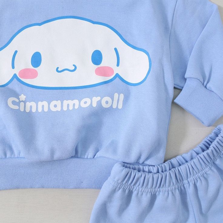 - Sweatshirt and matching shorts set - Front Cinnamoroll graphic print - Made in South Korea Size Size Age Height(cm) Weight(kg) s 1-2 80 7-10 m 2-3 80-95 10-15 l 3-4 95-105 15-17 xl 4-5 105-115 17-20 CareMachine wash cold with like colors.Do not bleach. Hang dry.Cool iron if needed. Do not dry clean. Cute Cotton Cartoon Print Sets, Cute Cotton Sets With Cartoon Print, Cute Letter Print Playwear Sets, Blue Cotton Family Matching Sets, Cartoon Print Crew Neck Playwear Set, Casual Blue Sets With Cartoon Print, Cartoon Print Crew Neck Set For Playwear, Playwear Sets With Cartoon Print And Crew Neck, Playful Blue Sets With Letter Print