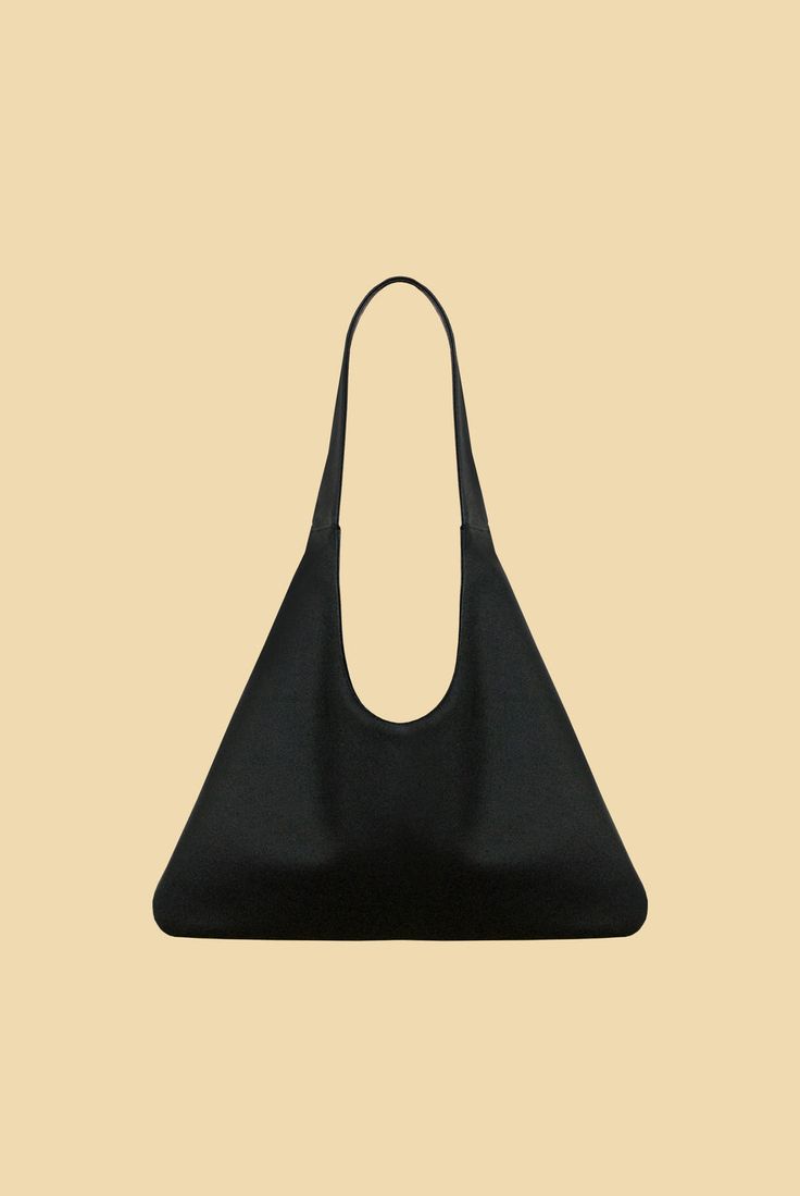 Agave Triangular Tote | Black Versatile Everyday Triangle Shoulder Bag, Modern Triangle Bag For Everyday Use, Modern Triangle Bag For Everyday, Modern Triangle Everyday Bag, Modern Everyday Triangle Bag, Versatile Triangle Shoulder Bag For Daily Use, Chic Triangle Shoulder Bag For Everyday Use, Chic Triangle Shoulder Bag For Everyday, Chic Everyday Triangle Shoulder Bag