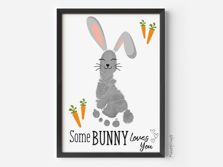 some bunny loves you print with carrots on the bottom and an image of a rabbit in