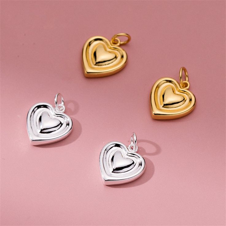 Sterling Silver Double Heart Charm Pendant, Sweetheart Bracelet, Valentine Necklace, Love Earring, Romantic Jewelry, Friendship Charm material：925 silver [Product size] : 15.5*13.5*3mm, approx. 2g NOTE:  This Item supports customizing the color you need, we support 14k yellow gold, 18k yellow gold, 24k yellow gold, rhodium-plated, rose gold, if you need to keep the color longer without fading or waterproof color, please contact us and tell us your specific needs. Double Heart Earrings With Heart Charm For Mother's Day, Elegant Heart Charms For Jewelry Making, Heart Cut Heart Charm Earrings For Mother's Day, Elegant Heart Charm For Valentine's Day, Heart Cut Earrings With Heart Charm For Mother's Day, Silver Heart Earrings With Heart Charm For Wedding, Elegant Heart Charms For Mother's Day, Heart Charms For Jewelry Making On Valentine's Day, Silver Heart Pendant Earrings