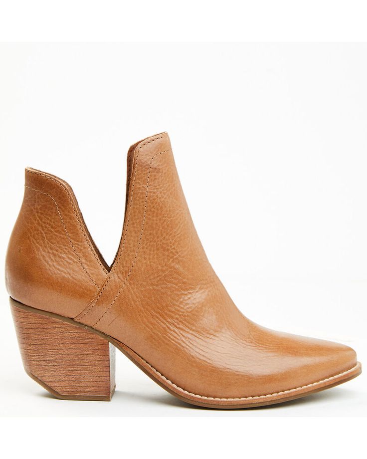 Matisse Women's Tan Toby Fashion Booties - Pointed Toe, Tan Fall Snip Toe Heels With Stacked Heel, Spring Stacked Heel Snip Toe Heels, Leather Heels With Heel Pull Tab For Spring, Spring Leather Heels With Snip Toe, Womens Leather Booties, Flamboyant Gamine, Womens Cowgirl Boots, Tan Booties, Boots For Sale