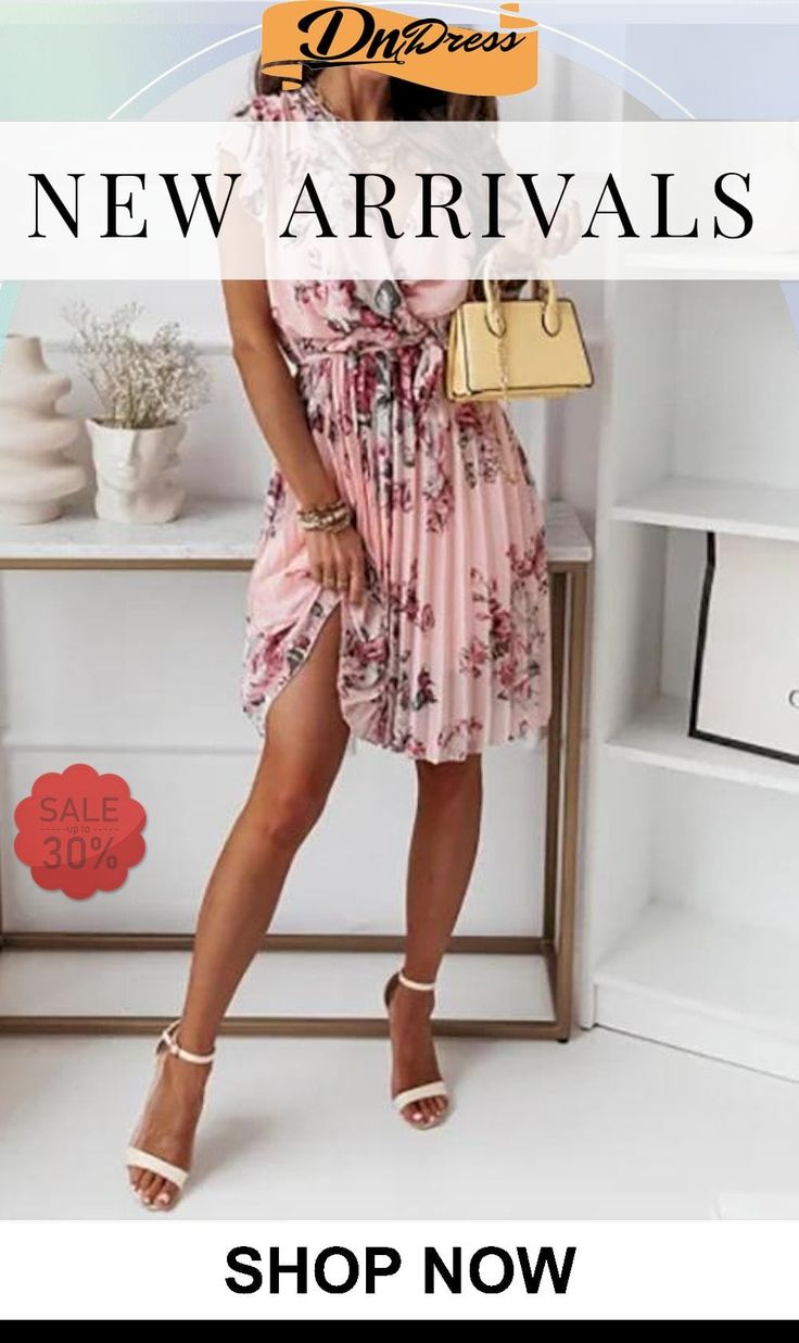 Floral Print V Neck Dress