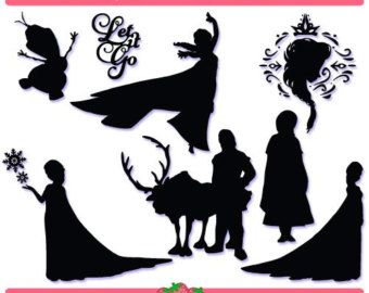 the silhouettes of disney characters are shown