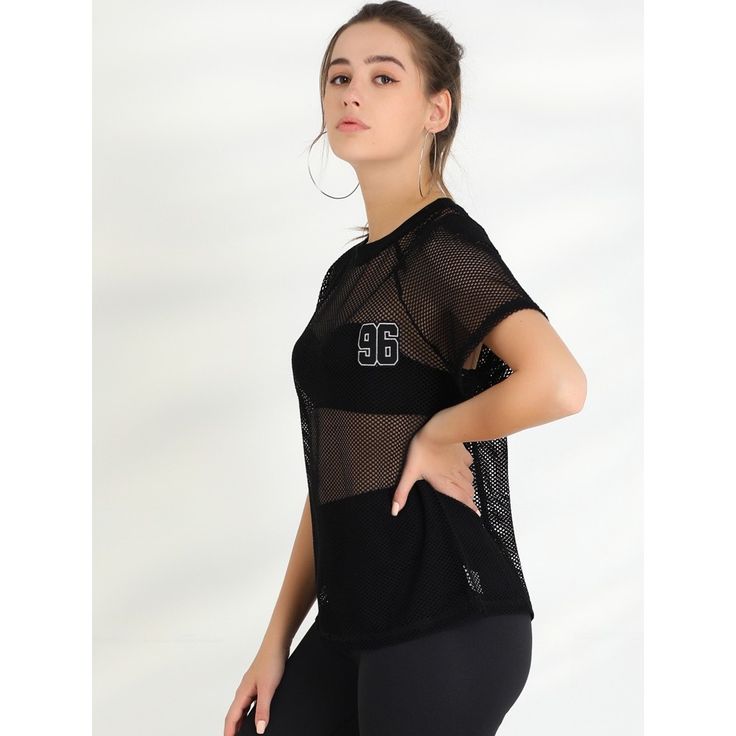 This blouse is super comfortable for a casual day, which is especially suitable for sports lovers Should be worn with a tube top or cami top, but not included Loose Fit, Styled with jeans, sports shorts, leggings, or slim pants for a chic look Occasion: Club, Party, Gatherings, Daily, Weekend, etc. Mesh Sleeve Tops For Sports, Trendy Mesh Short Sleeve Tops, Trendy Short Sleeve Mesh Top, Sports Top With Stretch Mesh Sleeves, Summer Gym Sportswear Tops, Casual Short Sleeve Mesh Top, Casual Breathable Tops For Summer, Trendy Stretch Sports Top, Sporty Mesh Top For Athletic Wear