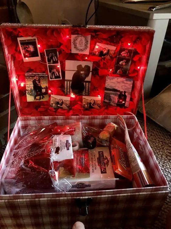 an open suitcase with pictures and lights on it