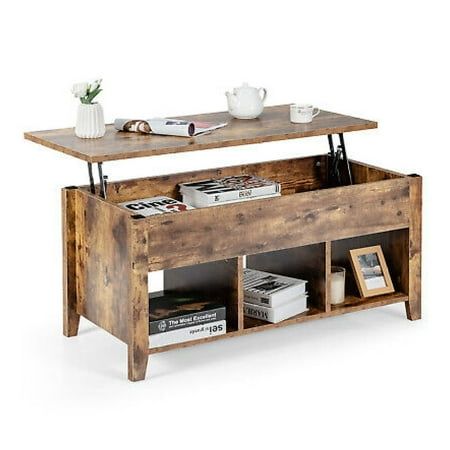 a coffee table with storage underneath it and books on the bottom shelf, in front of a white background