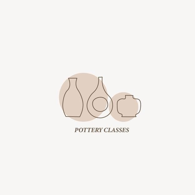 the pottery classes logo is shown on a white background