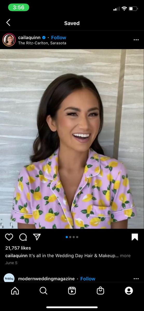 a woman smiling and wearing a flowered shirt on her twitter account, with the caption's followed below