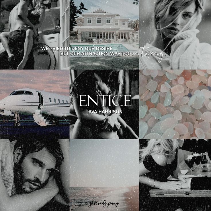 a collage of photos with the caption'entice'in black and white