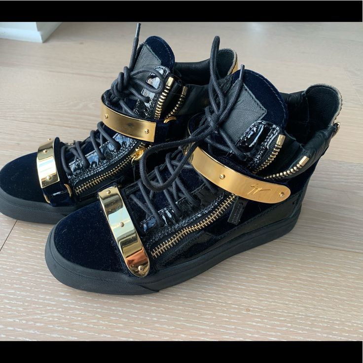 Giuseppe Zanotti Black Leather With Navy Blue Velvet Snake Size 36.5, Like Brand New. Navy Blue Velvet, Zanotti Shoes, Giuseppe Zanotti Shoes, Blue Velvet, Giuseppe Zanotti, Womens Shoes Sneakers, Shoes Sneakers, Black Leather, Navy Blue