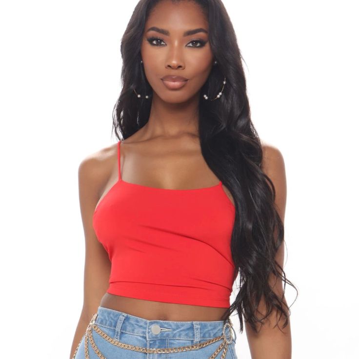 Lace-Up Crop Top, Originally Bought From Fashionnova. 95% Polyester, 5% Spandex. Size Large, But Looks Like It Runs A Little Smaller. Never Worn, Though Tags Were Never Attached. Red Elastane Sleeveless Top, Red Sleeveless Elastane Top, Fitted Red Elastane Tank Top, Red Elastane Party Top, Trendy Red Crop Top With Built-in Bra, Red Elastane Tank Top For Spring, Trendy Red Seamless Tank Top, Chic Red Tank Top With Built-in Bra, Red Tank Top With Built-in Bra For Night Out