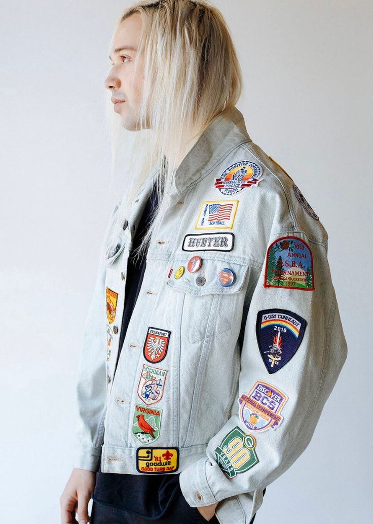 AIRBORNE Patched Jacket Jean Jacket Denim Vintage Levis Light Wash - Etsy Patched Jacket, Rodeo Dress, Lee Denim Jacket, Punk Dress, Lee Denim, Jacket Denim, Embroidery Patch, Patches Jacket, Patch Work