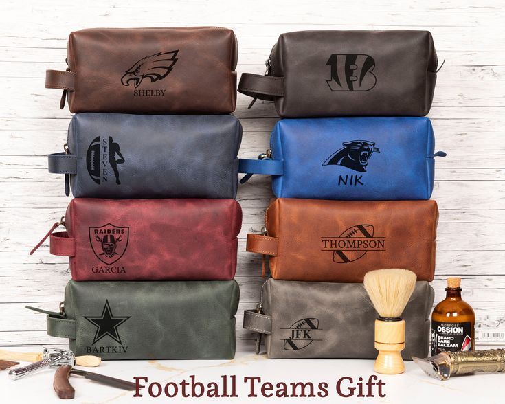 several football teams gift bags are stacked on top of each other with the words, nfl teams