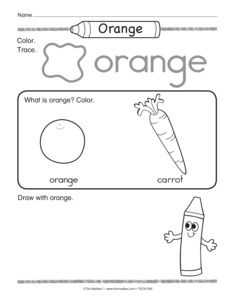 an orange and carrot worksheet with the words orange, what is orange?