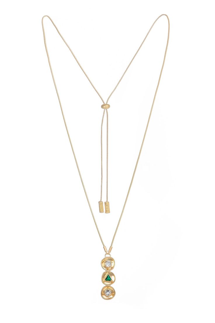 "A modern everyday necklace with a touch of shimmer, perfect for our woman on the go. Our Divine Three Charm Pendant Necklace features a three-story elegant multi-color charm necklace. With a mix of sparkling colored gems and a polished gold look, they are a must-have for every special occasion! Material: Alloy, Glass, Multi color, Alloy, Glass, BLUE+ GREEN+RED Gemstone Size: 16" Length, 12mm charm (3 charms Pendant ) Adjustable Ball Clasp" Elegant Double Chain Charm Necklace With Round Pendant, Elegant Round Pendant Charm Necklace With Double Chain, Modern Gold Necklaces With Detachable Pendant, Modern Gold Necklace With Detachable Pendant, Luxury Necklaces With Adjustable Chain For Layering, Elegant Gold Layered Necklace With Round Pendant, Elegant Gold Charm Necklace With Adjustable Length, Luxury Adjustable Necklaces For Everyday Wear, Luxury Everyday Adjustable Necklaces