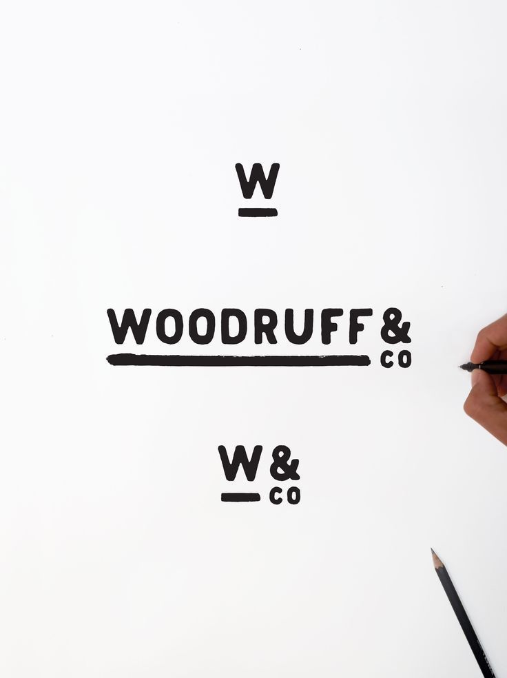 the word woodrufff and w & co written in black on a white paper