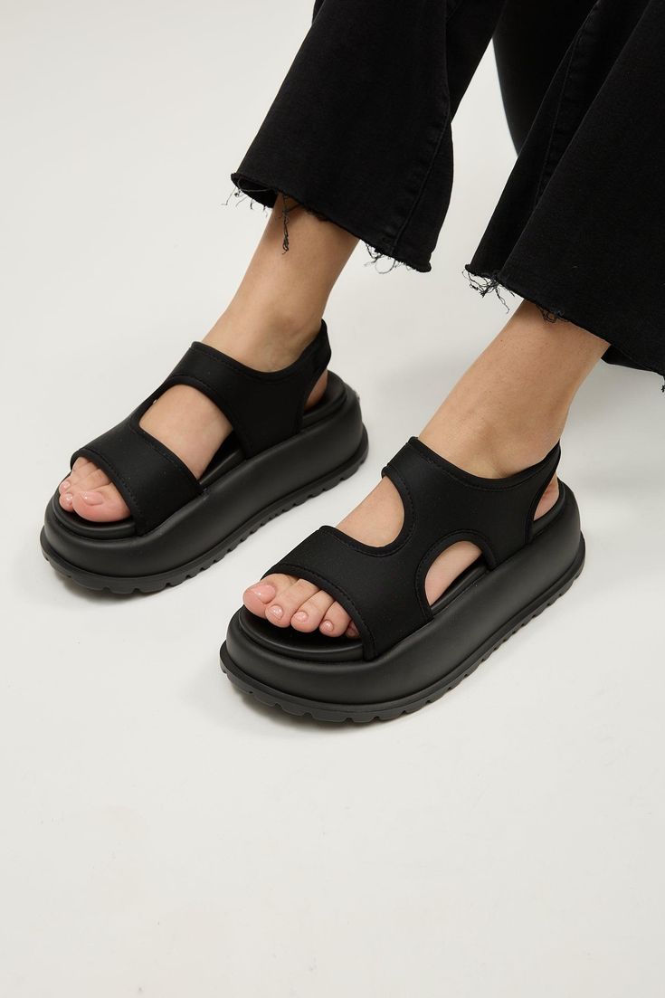 Jacinta Black Winter Sandals, Sensible Shoes, Strappy Pumps, Casual High Heels, Wedge Loafers, Pumps Heels Stilettos, Platform Loafers, Summer 24, Footwear Collection