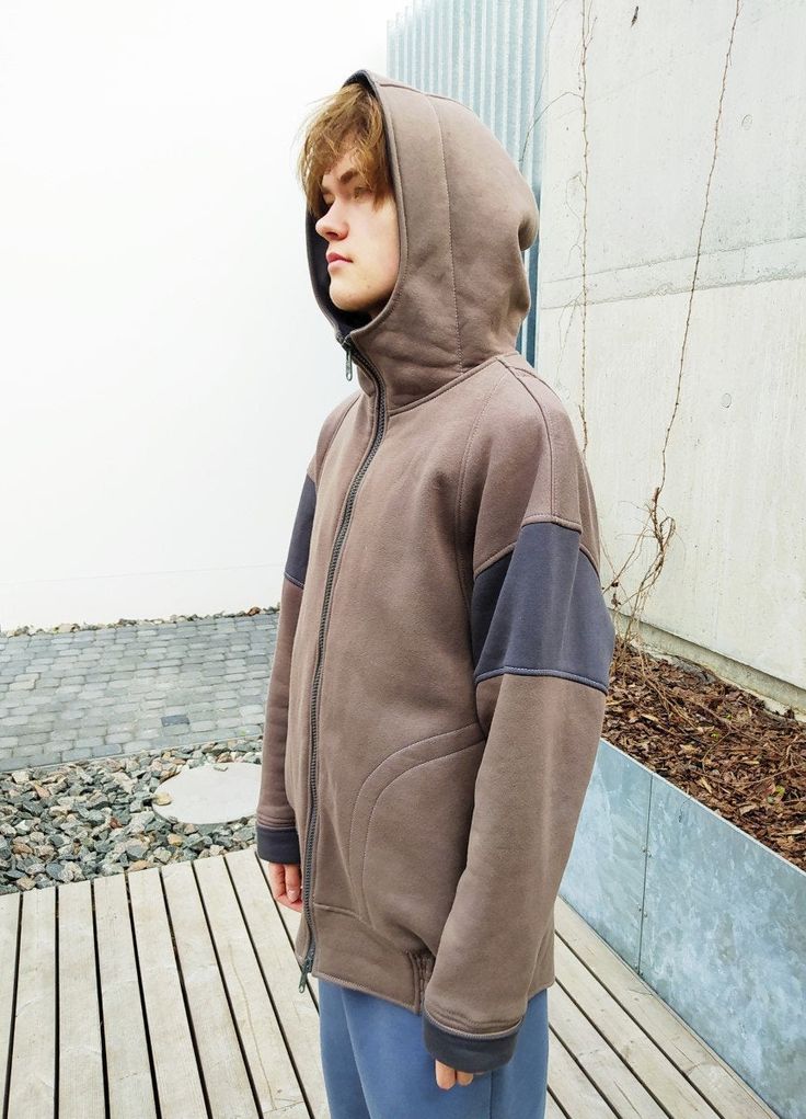 "Light Brown and Deep Gray Zip Hoodie. Unisex high quality cotton hoodie. 92% Cotton, 8% Polyester. The large hood keeps your head warm. Two pockets in front. HQ-Heavy duty material. Density - 280g/m2. Made in EU. Size Sleeve (in/cm) Lenght (in/cm) Width (in/cm) XS 22/56 30/75 24/60 S 23/58 32/80 25/63 M 24/60 33/83 26/65 L 25/63 34/86 26/67 XL 25,5/65 35/89 27/69 Each piece is handmade, so there might be some slight changes. If you have any question, feel free to write me. More colors are avail Oversized Cotton Hoodie For Outdoor, Brown Streetwear Sweatshirt With Pockets, Brown Urban Winter Sweatshirt, Cotton Hoodie With Kangaroo Pocket For Outdoor, Brown Hoodie Sweatshirt With Adjustable Hood, Brown Hoodie Sweatshirt With Pockets, Brown Winter Sweatshirt For Streetwear, Brown Oversized Hooded Sweatshirt, Oversized Brown Hooded Sweatshirt