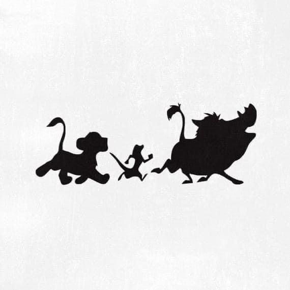 the lion and the mouse are silhouetted against a white background, as if they were flying through the air