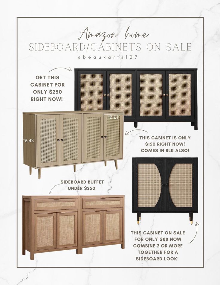 the sideboard cabinets on sale are shown